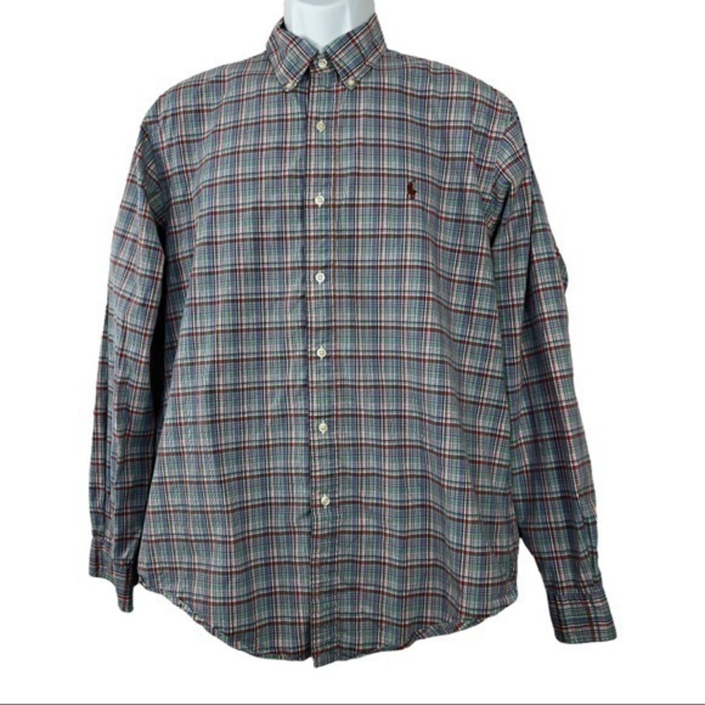 Ralph Lauren Men Casual SHIRT Plaid Buttons Down Sz L